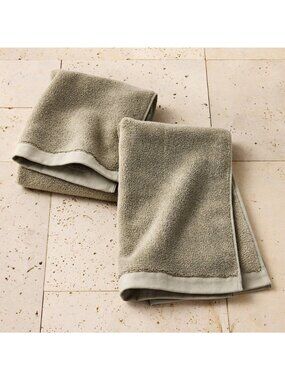 Set Of 2 Casaluna Cotton Modal Hand Towels Dried Sage Absorbent 16" x 30"